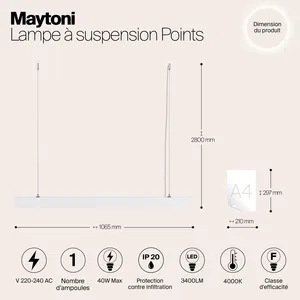 Подвесной светильник Maytoni P050PL-L40W4K