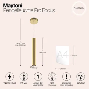 Подвесной светильник Maytoni MOD161PL-01G1