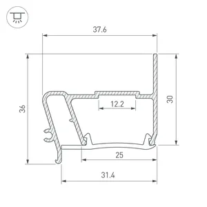 Профиль STRETCH-S-30-WALL-SIDE-2000 (STEP) (Arlight, Алюминий)