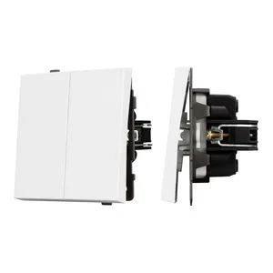 Механизм выключателя двухклавишный проходной SWT-TENDO-MKP2-PL-WH (230V, 10A) (Arlight, Белый)