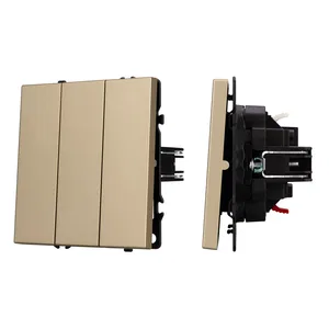 ARL NOBE Выключатель 3 кл софт-тач золотой песок SWT-MK03-SFPL-GD (250V, 10A) (Arlight, -)