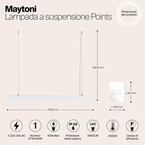 Подвесной светильник Maytoni P050PL-L40W4K