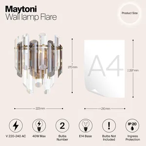 Настенный светильник (бра) Maytoni DIA200WL-02G