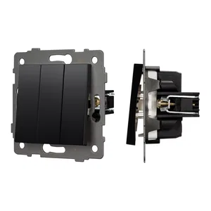 Механизм выключателя трехклавишный непроходной SWT-MK03-PL-BK-V (250V, 10A) (Arlight, -)