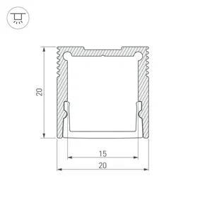 Профиль SL-SLIM20-H20-2000 ANOD (Arlight, Алюминий)