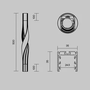 Профиль Led Strip ALM-3535R-B-T-180°-0.5M