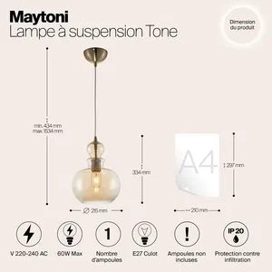 Подвесной светильник Maytoni P003PL-01BZ