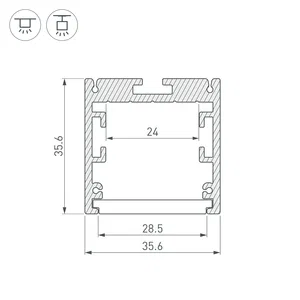 Профиль SL-ARC-3535-D3000-A45 SILVER (1180мм, дуга 1 из 8) (Arlight, Алюминий)