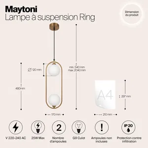 Подвесной светильник Maytoni MOD013PL-02BS1