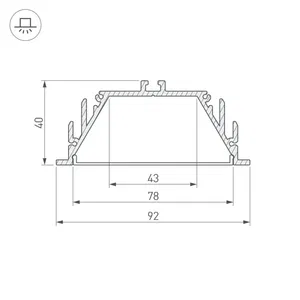 Профиль с экраном ALU-POWER-RW80F-2000 ANOD+FROST (Arlight, Алюминий)