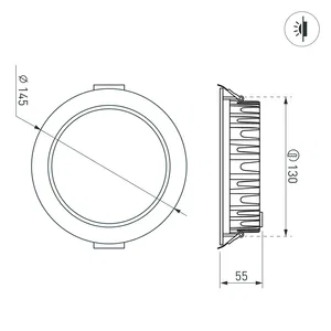 Светодиодный светильник LTD-145WH-FROST-16W Warm White 110deg (Arlight, IP44 Металл, 3 года)