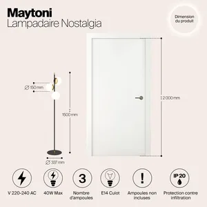 Напольный светильник (торшер) Maytoni MOD048FL-03G