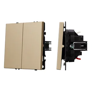 ARL NOBE Выключатель 2 кл софт-тач золотой песок SWT-MK02-SFPL-GD (250V, 10A) (Arlight, -)