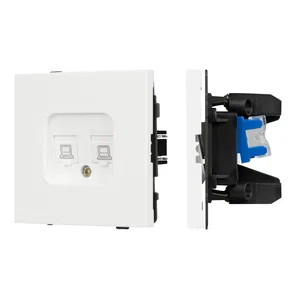 Механизм компьютерной розетки двойной SCT-TENDO-MPC2-SFPL-WH (RJ-45, CAT6) (Arlight, Матовый белый)