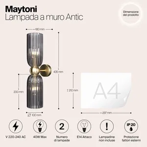 Настенный светильник (бра) Maytoni MOD302WL-02GR