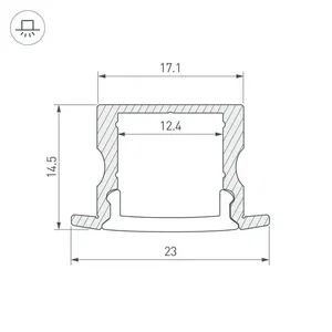 Профиль LINE-2315-F-2000 ANOD BLACK (Arlight, Алюминий)