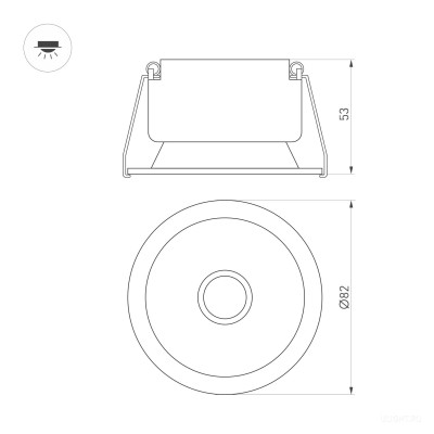 Светильник MS-HARBOR-R82-10W Warm3000 (WH, 36 deg, 230V) (Arlight, IP20 Металл, 5 лет)
