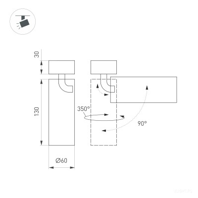 Светильник SP-GABI-SURFACE-FLAP-R60-12W Day4000 (BK, 60 deg, 230V) (Arlight, IP40 Металл, 5 лет)