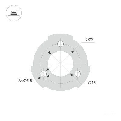 Светильник LGD-SWAMP-BOLL-H500-7W Warm3000 (GR, 93 deg, 230V) (Arlight, IP65 Металл, 3 года)