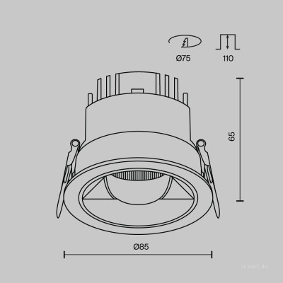Встраиваемый светильник Technical DL100-12W2.7-3-4K-RD-B