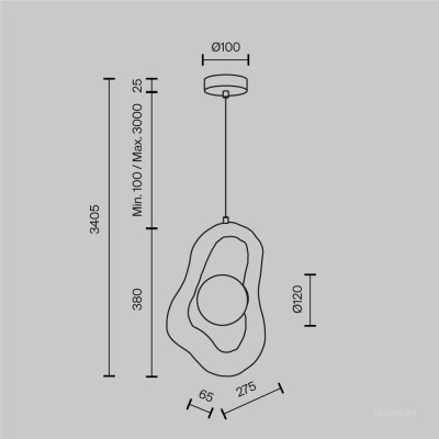 Подвесной светильник Maytoni MOD380PL-01GR