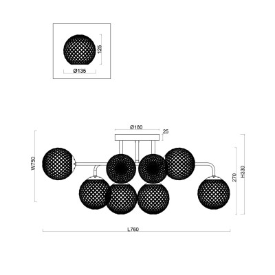 Люстра Freya FR8016PL-08BBS