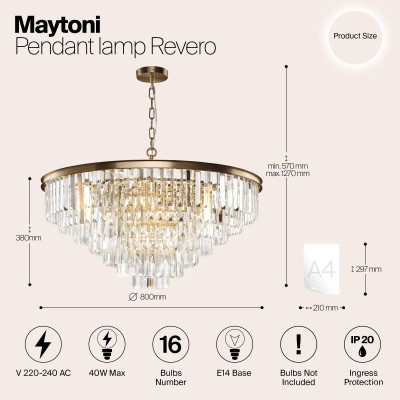Подвесной светильник Maytoni MOD085PL-16BS