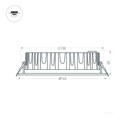 Светильник MS-MIST-BUILT-R145-15W Warm3000 (WH, 110 deg, 230V) (Arlight, IP54 Металл, 5 лет)