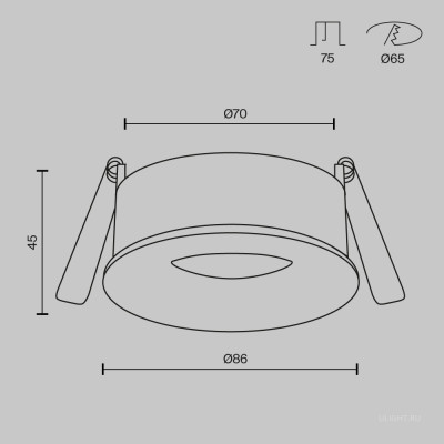 Встраиваемый светильник Technical DL027-GU10-B