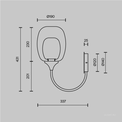Настенный светильник (бра) Maytoni MOD016WL-01BS