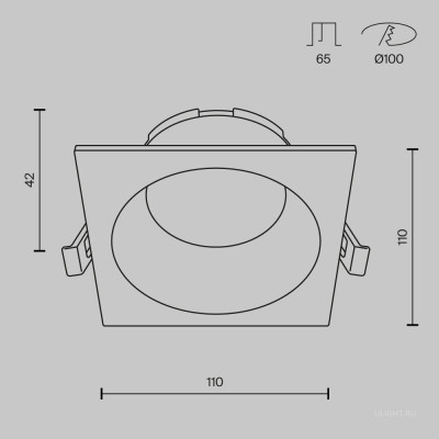 Встраиваемый светильник Technical DL126-GX53-SQ-B