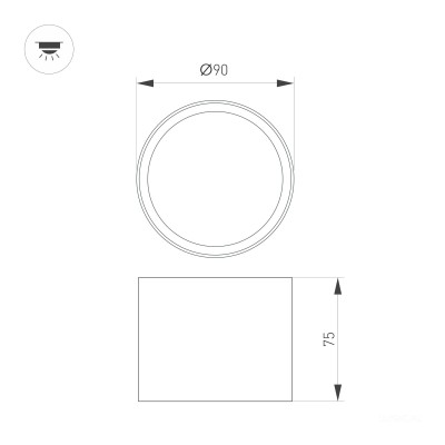 Светильник SP-BISCOTTO-R90-8W Warm3300-MIX (WH-GD, 80 deg, 230V) (Arlight, IP54 Металл, 5 лет)