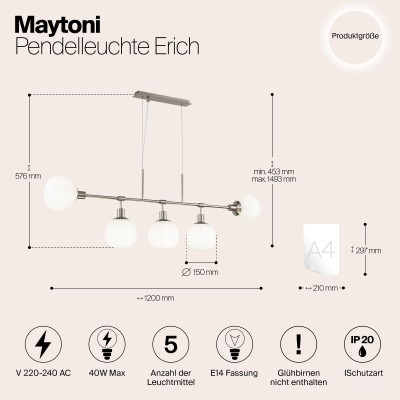 Подвесной светильник Maytoni MOD221-PL-05-N
