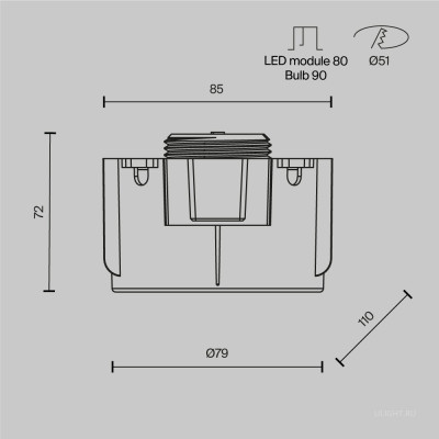 Встраиваемый светильник Technical DL137-GU10-W
