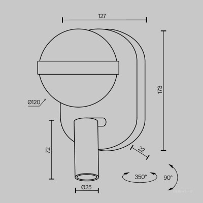 Настенный светильник (бра) Maytoni MOD441WL-L8B3K