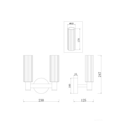 Настенный светильник (бра) Freya FR5167WL-02BS