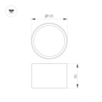 Светильник SP-BISCOTTO-R120-12W Warm3300-MIX (BK-GD, 80 deg, 230V) (Arlight, IP54 Металл, 5 лет)