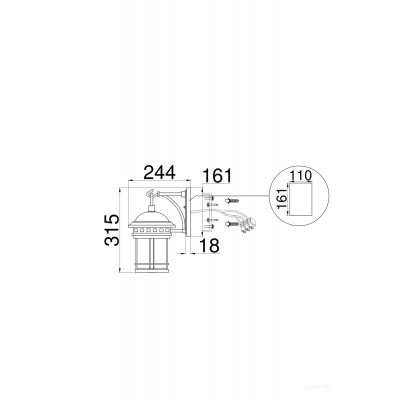 Уличный настенный светильник Outdoor O031WL-01BR