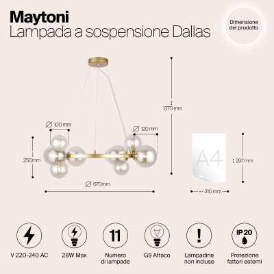 Подвесной светильник Maytoni MOD545PL-11G