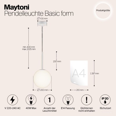 Подвесной светильник Maytoni MOD321PL-01W1