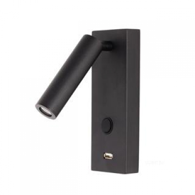 Светильник SP-BED-CHARGE-S60x125-3W Warm3000 (BK, 20 deg, 230V) (Arlight, IP20 Металл, 3 года)