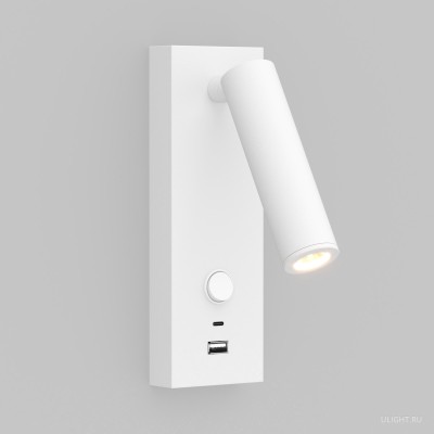 Светильник SP-BED-CHARGE-S60x125-3W Warm3000 (WH, 20 deg, 230V, USB-A, USB-C) (Arlight, IP20 Металл, 3 года)