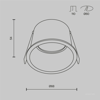 Встраиваемый светильник Technical DL049-01B
