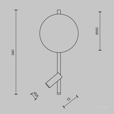 Настенный светильник (бра) Maytoni MOD450WL-L9B3K