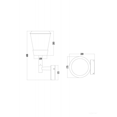 Уличный настенный светильник Outdoor O039WL-01B