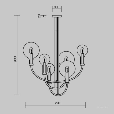 Подвесной светильник Maytoni MOD333PL-06BS