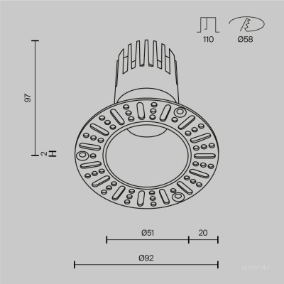 Встраиваемый светильник Technical DL120-10W-3K-TRS-B