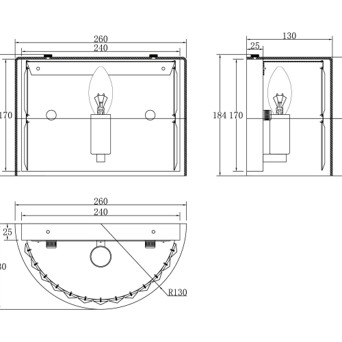 Настенный светильник (бра) Maytoni MOD313WL-01G