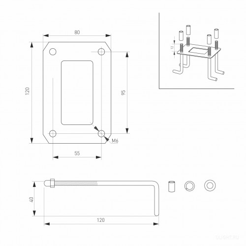 Светильник LGD-EYE-BOLL-H900-6W Warm3000 (GR, 117 deg, 230V) (Arlight, IP54 Металл, 3 года)