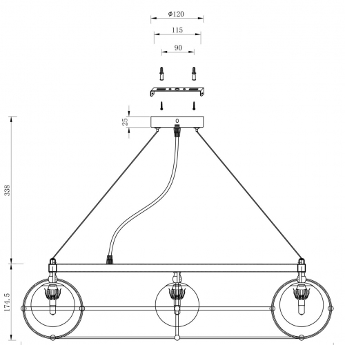 Подвесной светильник Maytoni MOD312PL-10GCH